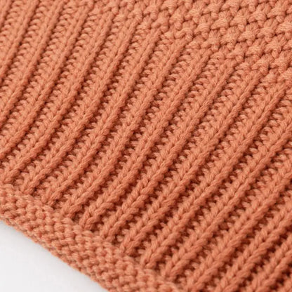 Women's Orange Turtle Neck Sweater for Winter Casual