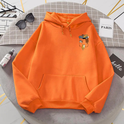 Popular Women's Cat Pocket Fleece Hoodie Sweater