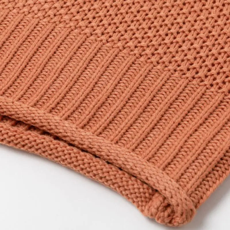 Women's Orange Turtle Neck Sweater for Winter Casual