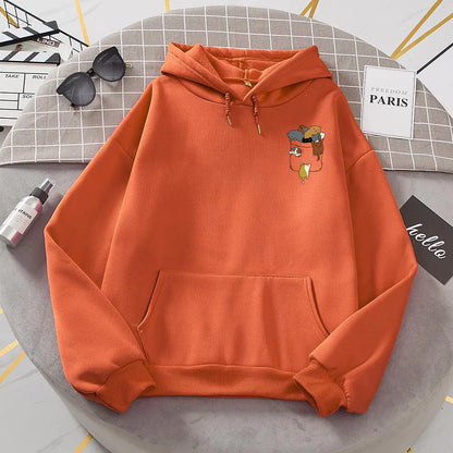 Popular Women's Cat Pocket Fleece Hoodie Sweater