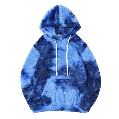 Tie-Dye Velvet Hoodie Sweater