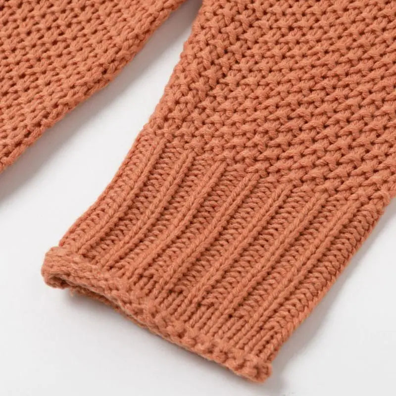 Women's Orange Turtle Neck Sweater for Winter Casual