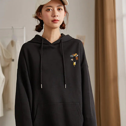 Popular Women's Cat Pocket Fleece Hoodie Sweater